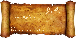 John Ajád névjegykártya
